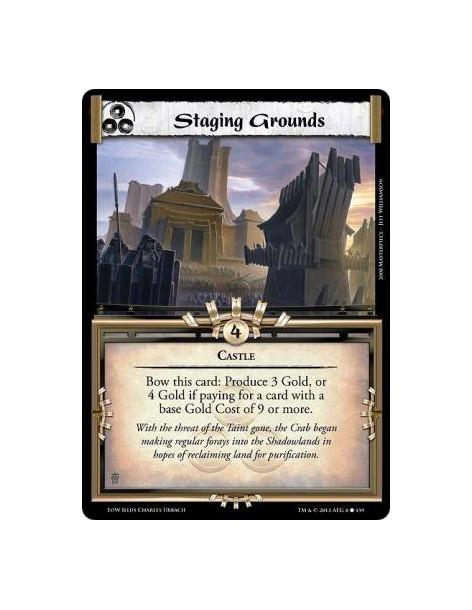 Staging Grounds  - CastleBow this card: Produce 3 Gold or 4 Gold if paying for a card with a base Gold Costo of 9 or more