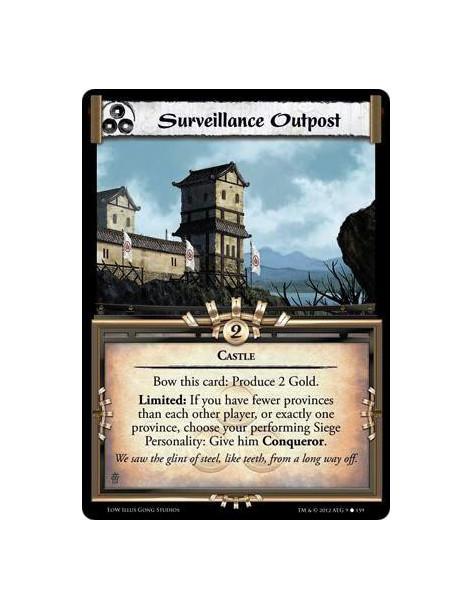 Surveillance Outpost  - CastleBow this card: Produce 2 Gold. Limited: If you have fewer provinces than each other player, or exa