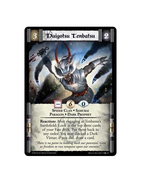 Daigotsu Tenbatsu  - Spider Clan • Samurai • Paragon • Dark ProphetReaction: After engaging at Tenbatsu's battlefield: Look at t