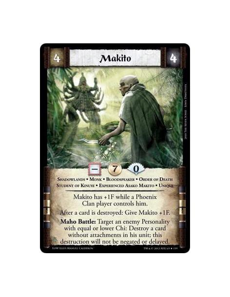 Makito  - Shadowlands * Monk * Bloodspeaker * Order of Death * Student of Kinuye * Experienced Asako Makito * UniqueMakito has +