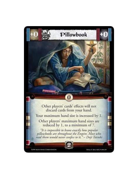 PillowBook  - Other players’ cards’ effects will not discard cards from your hand. Your maximum hand size is increased by 1. Oth