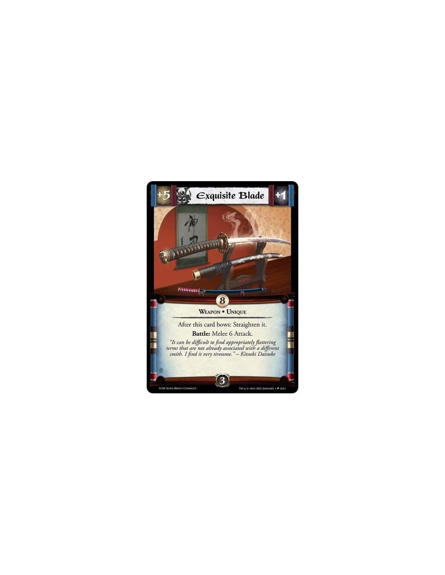Exquisite Blade  - Weapon · UniqueAfter this card bows: Straighten it.  Battle: Melee 6 Attack.