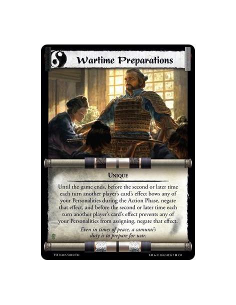 Wartime Preparations  - UniqueUntil the game ends, before the second or later time each turn another player’s card’s effect bows