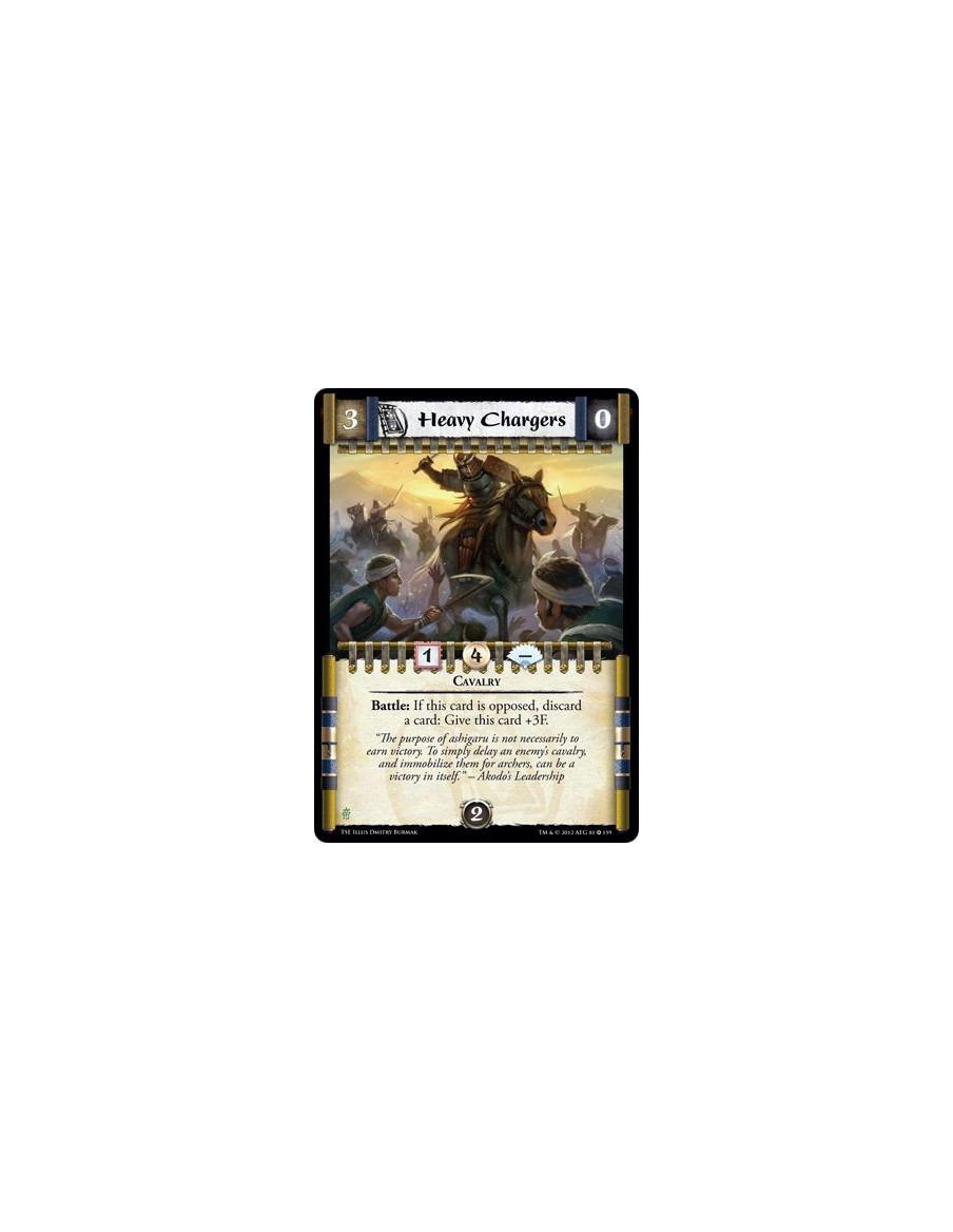 Heavy Chargers  - CavalryBattle: If this card is opposed, discard a card: Give this card +3F.
