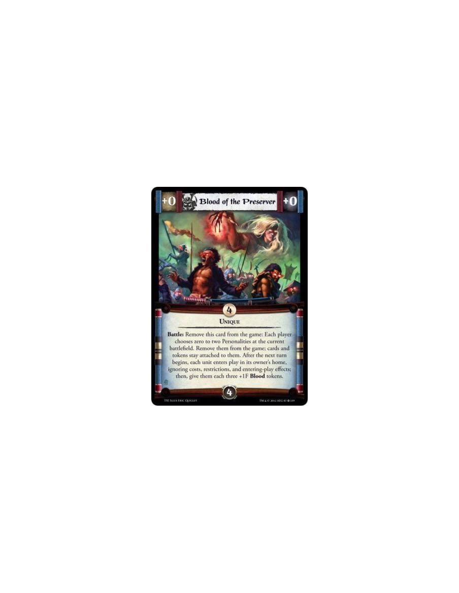 Blood of the Preserver  - UniqueBattle: Remove this card from the game: Each player chooses zero to two Personalities at the cur