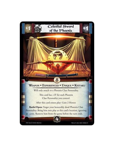Celestial Sword of the Phoenix Exp  - Weapon •  Experienced •  Unique •  KeitakuWill only attach to a Phoenix clan Personality. 