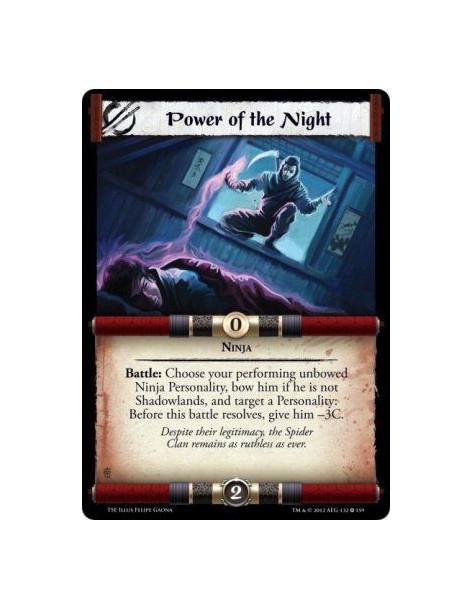 Power of the Night  - NinjaBattle: Choose your performing unbowed Ninja Personality, bow him if he is not Shadowlands, and targe