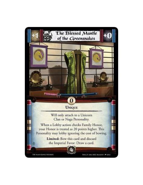 The Blessed Mantle of the Greensnakes  - UniqueWill only attach to a Unicorn Clan or Naga Personality.  When a Lobby action chec