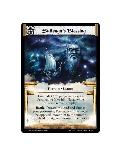 Suitengu's Blessing  - Fortune • UniqueLimited: Once per game, target a Personality: Give him Naval while this card remains in p