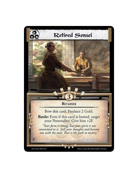 Retired Sensei  - RetainerBow this card: Produce 2 Gold.Battle: Even if this card is bowed, target your Personality: Give him +2