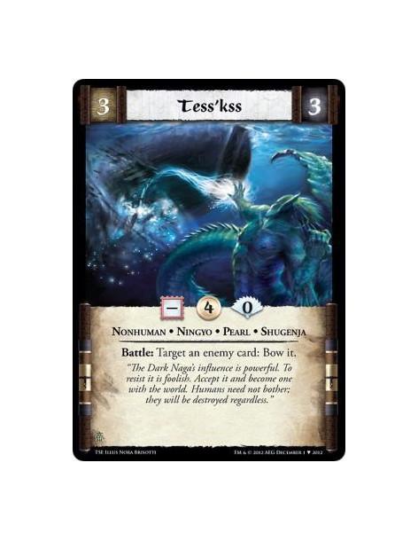 Tess'kss  - Nonhuman • Ningyo • Pearl • ShugenjaBattle: Target an enemy card: Bow it.