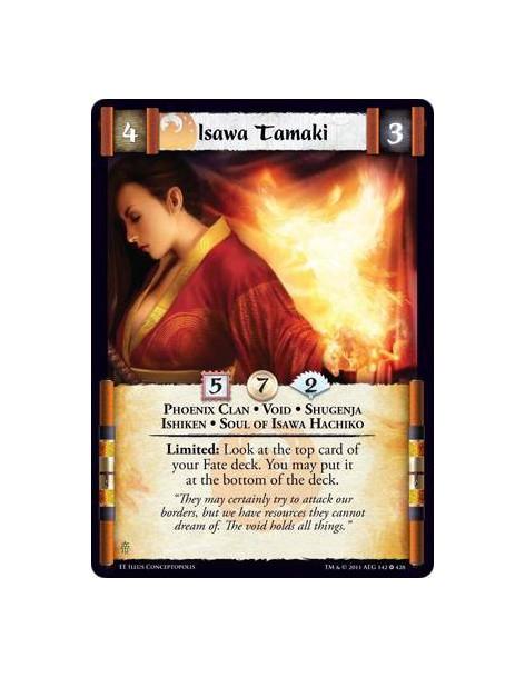 Isawa Tamaki  - Phoenix Clan • Void • Shugenja • Ishiken • Soul of Isawa HachikoLimited: Look at the top card of your Fate deck.