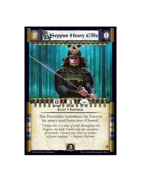Seppun Heavy Elite  - Imperial • Elite    (Elite cards contribute Force even if bowed.)  This Personality has Elite.