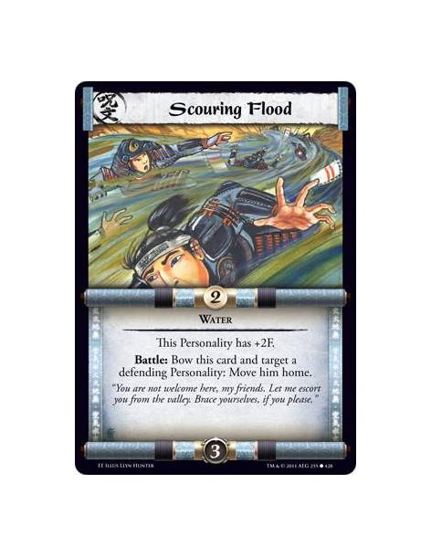 Scouring Flood  - Water    This Personality has +2F. Battle: Bow this card and target a defending Personality: Move him home.