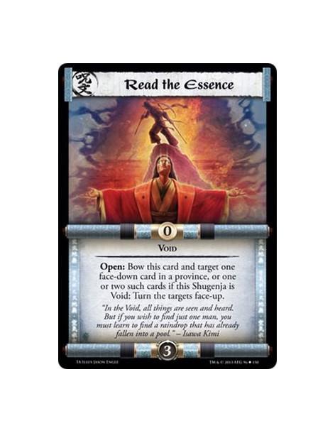 Read the Essence  - VoidOpen: Bow this card and target one face-down card in a province, or one or two such cards if this Shugen