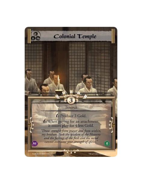 Colonial Temple Full Bleed  - Templew: Produce 2 Gold.w: When paying for an attachment, it enters play for 4 less Gold.
