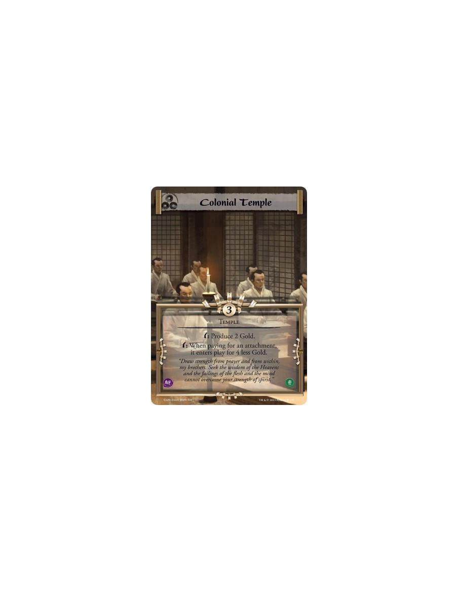 Colonial Temple Full Bleed  - Templew: Produce 2 Gold.w: When paying for an attachment, it enters play for 4 less Gold.