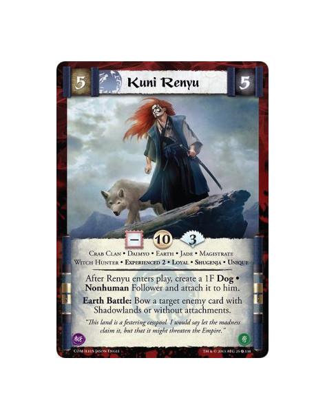 Kuni Renyu Exp2 FOIL  - Crab Clan • Daimyo • Earth • Jade • Magistrate • Witch Hunter • Experienced 2 • Loyal • Shugenja • Uniqu