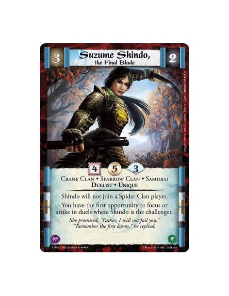Suzume Shindo, the Final Blade FOIL  - Crane Clan • Sparrow Clan • Samurai • Duelist • UniqueShindo will not join a Spider Clan 