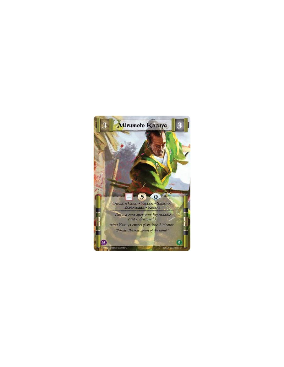 Mirumoto Kazuya FULL BLEED  - Dragon Clan • Expendable • Fallen • Kensai • Samurai(Draw a card after your Expendable card is des