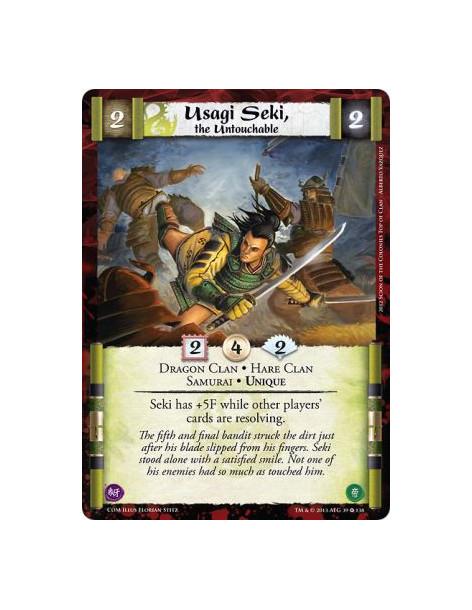 Usagi Seki, the Untouchable  - Dragon Clan • Hare Clan • Samurai • UniqueSeki has +5F while other players' cards are resolving.