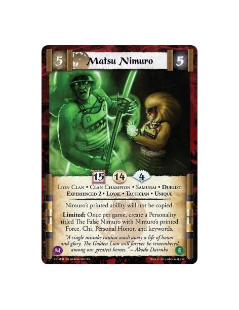 Matsu Nimuro Exp2 FOIL  - Clan Champion • Duelist • Experienced 2 • Lion Clan • Loyal • Samurai • Tactician • UniqueNimuro's pri