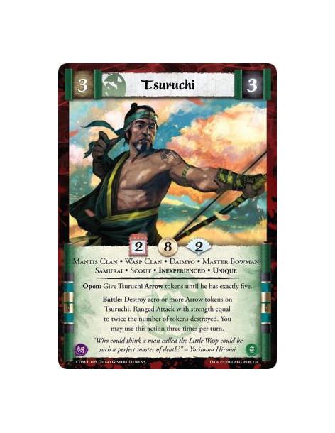 Tsuruchi Inexp FOIL  - Daimyo • Inexperienced • Mantis Clan • Master Bowman • Samurai • Scout • Unique • Wasp ClanOpen: Give Tsu