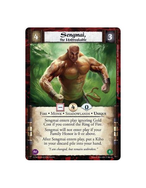 Sengmai, the Unbreakable  - Fire • Monk • Shadowlands • UniqueSengmai enters play ignoring Gold Cost if you control the Ring of 
