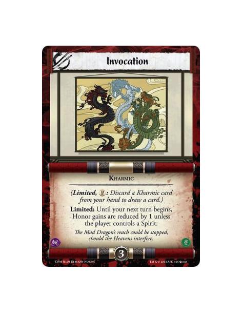 Invocation  - Kharmic(Limited, : Discard a Kharmic card from your hand to draw a card.)Limited: Until your next turn begins, bef