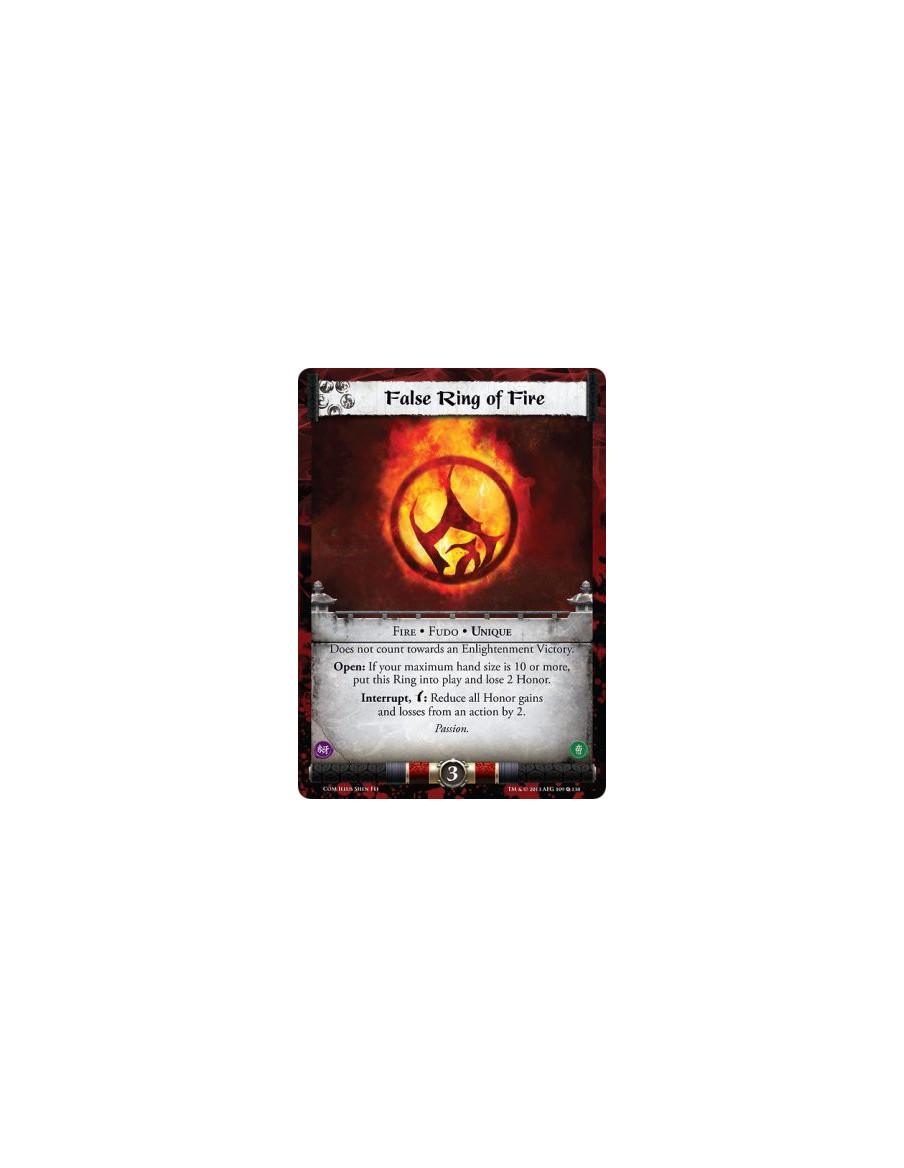 False Ring of Fire FOIL  - Fire • Fudo • Unique  Does not count towards an Enlightenment Victory.Open: If your maximum hand size