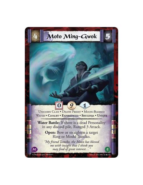 Moto Ming-Gwok Exp FOIL  - Cavalry • Death Priest • Experienced • Moon-Blessed • Shugenja • Unicorn Clan • Unique • Water  Water