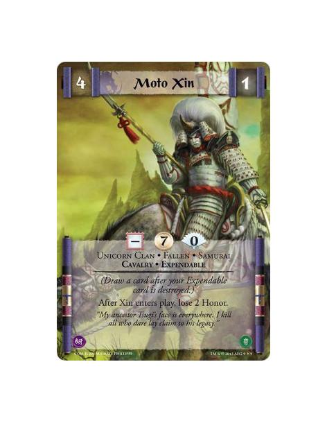 Moto Xin FULL BLEED  - Cavalry • Expendable • Fallen • Samurai • Unicorn Clan  (Draw a card after your Expendable card is destro