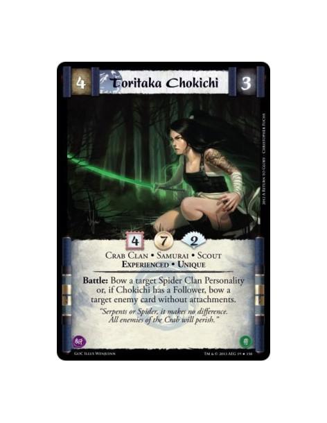 Toritaka Chokichi Exp  - Crab Clan • Samurai • Scout • Experienced • Unique Battle: Bow a target Spider Clan Personality or, if 