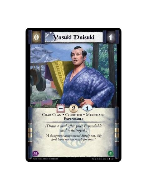 Yasuki Daisuki  - Courtier • Crab Clan • Expendable • Merchant(Draw a card after your Expendable card is destroyed.)