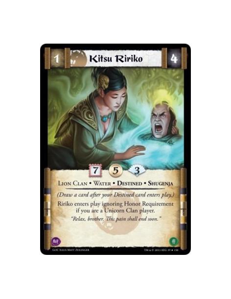 Kitsu Ririko  - Lion Clan • Water • Destined • Shugenja(Draw a card after your Destined card enters play.)Ririko enters play ign