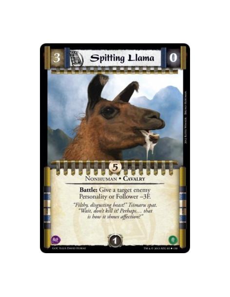 Spitting Llama  - Nonhuman • CavalryBattle: Give a target enemy Personality or Follower -3F.
