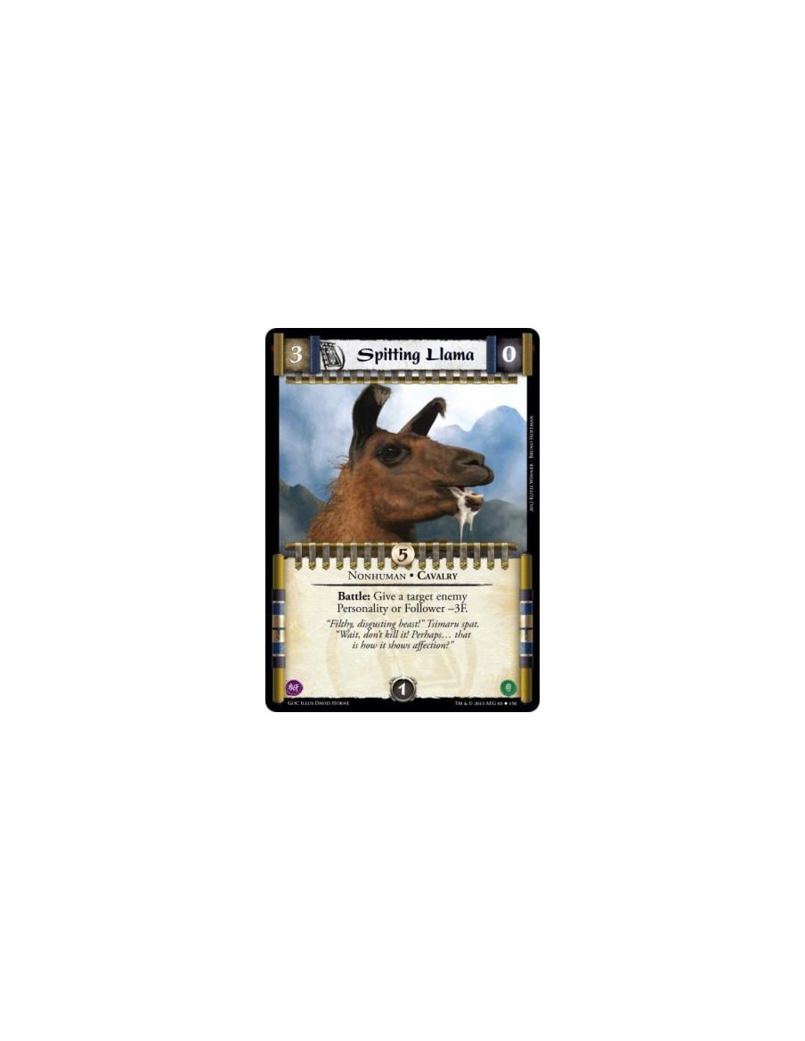 Spitting Llama  - Nonhuman • CavalryBattle: Give a target enemy Personality or Follower -3F.