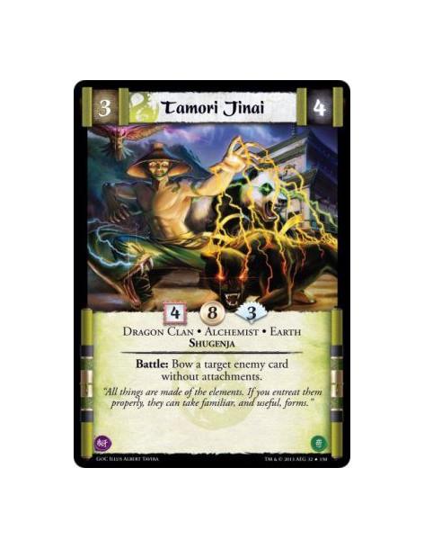 Tamori Jinai FOIL  - Alchemist • Dragon Clan • Earth • ShugenjaBattle: Bow a target enemy card without attachments.