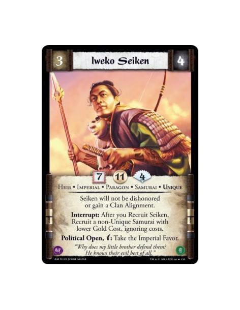 Iweko Seiken  - Heir • Imperial • Paragon • Samurai • Unique          Seiken will not be dishonored or gain a Clan Alignment.Int