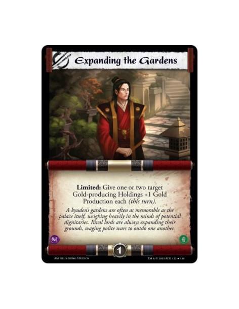 Expanding the Gardens  -   Limited: Give one or two target Gold-producing Holdings +1 Gold Production each (this turn).