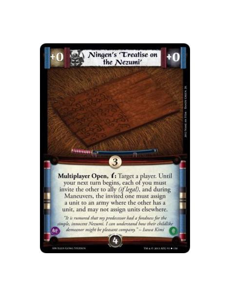 Ningen's 'Treatise on the Nezumi'  -                 Multiplayer Open, w: Target a player. Until your next turn begins, each of 