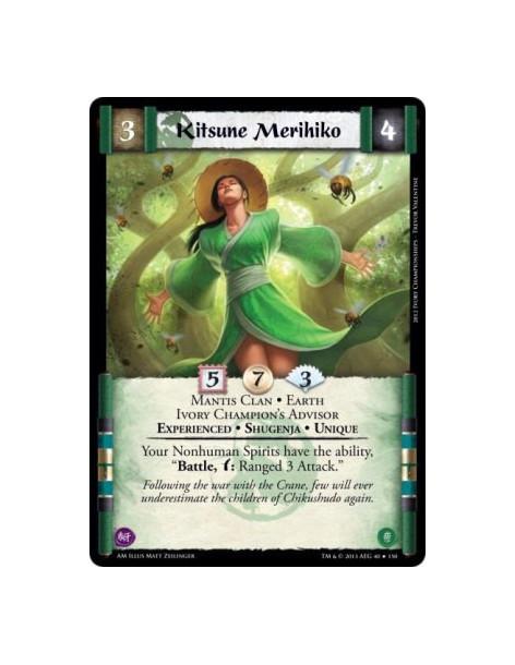 Kitsune Merihiko Exp FOIL  - Mantis Clan • Earth • Ivory Champion's Advisor • Experienced • Shugenja • Unique    Your Nonhuman S