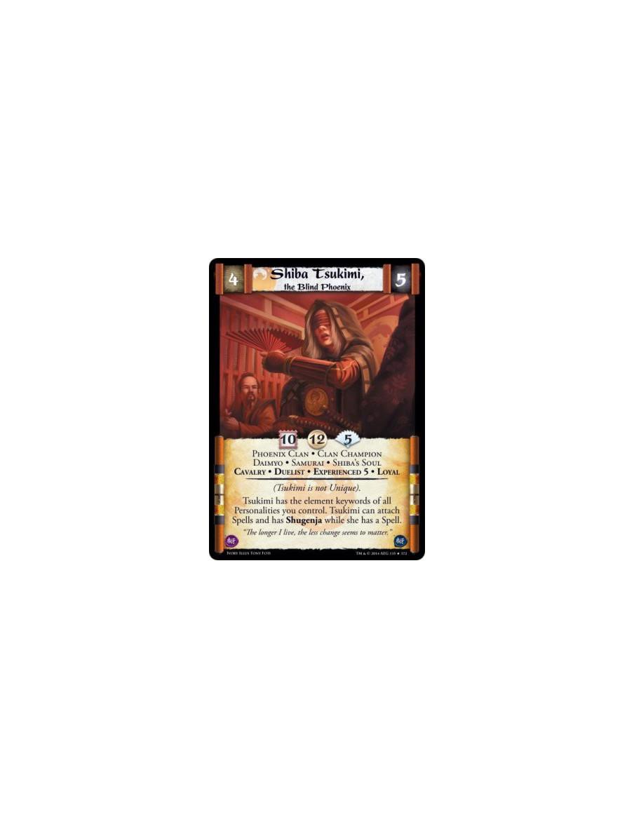 Shiba Tsukimi, the Blind Phoenix Exp5  - Cavalry • Clan Champion • Daimyo • Duelist • Experienced 5 • Loyal • Phoenix Clan • Sam