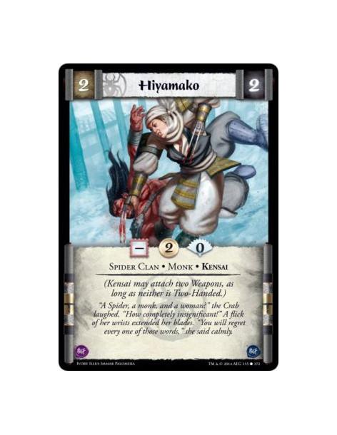 Hiyamako  - Kensai • Monk • Spider Clan(Kensai may attach two Weapons, as long as neither is Two-Handed.)