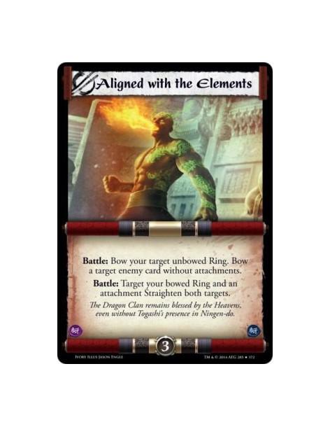 Aligned with the Elements  - Battle: Bow your target unbowed Ring. Bow a target enemy card without attachments. Battle: Target y