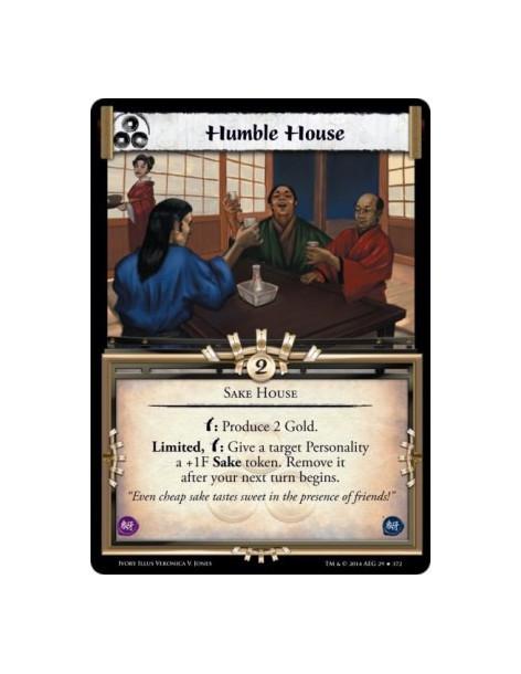 Humble House FOIL  - Sake Housew: Produce 2 Gold. Limited, w: Give a target Personality a +1F Sake token. Remove it after your n