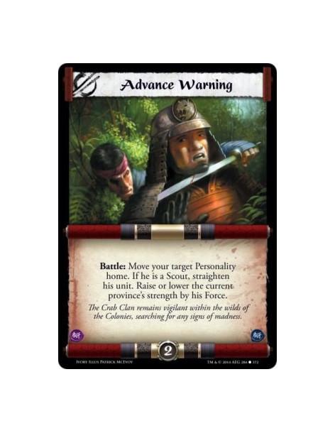 Advance Warning FOIL  - Battle: Move your target Personality home. If he is a Scout, straighten his unit. Raise or lower the cur