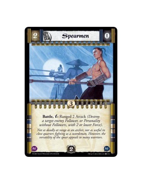 Spearmen FOIL  -                             Battle, : Ranged 2 Attack (Destroy a target enemy Follower, or Personality without 