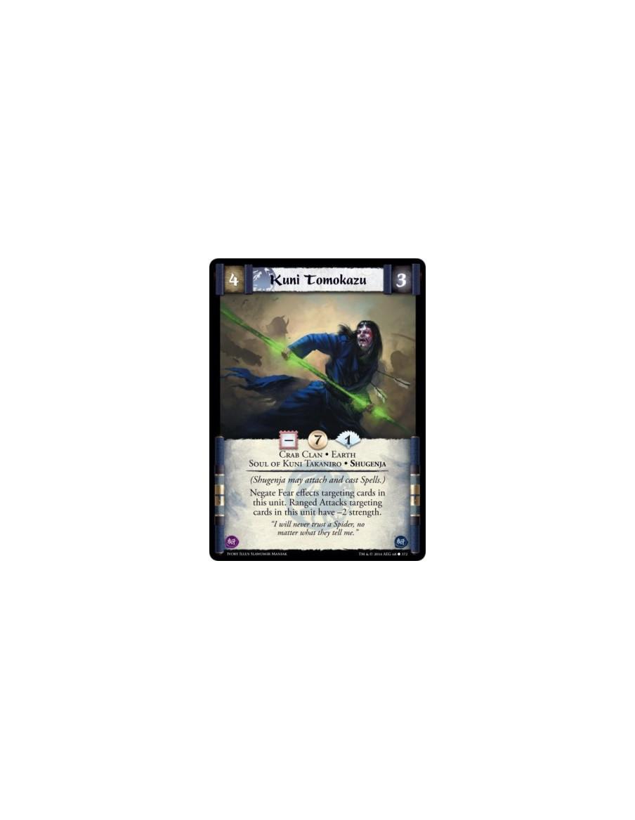 Kuni Tomokazu FOIL  - Crab Clan • Earth • Shugenja • Soul of Kuni Takaniro(Shugenja may attach and cast Spells.)Negate Fear effe