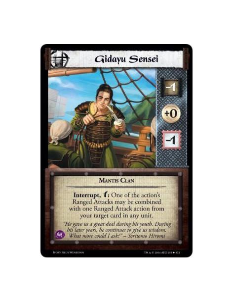 Gidayu Sensei FOIL  - Mantis ClanInterrupt, w: One of the action's Ranged Attacks may be combined with one Ranged Attack action 
